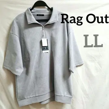 [ 새상품 미사용 ] Rag Out 그레이 하프 지퍼 T셔츠 LL 반팔