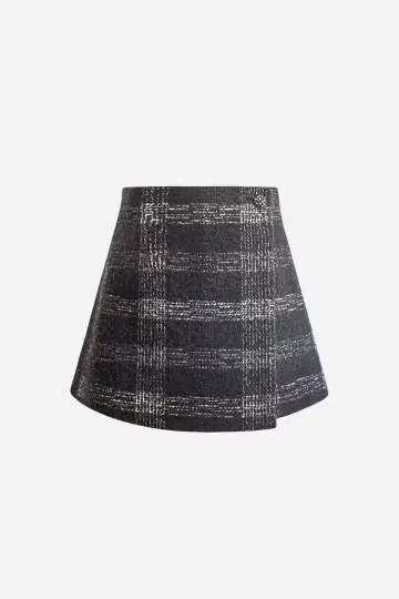 check jacquard wrap culottes