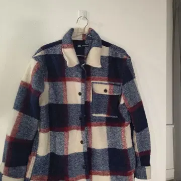 [ 새상품급 ] ZARA 체크 무늬 플리스 셔츠 자켓 LL 사이즈