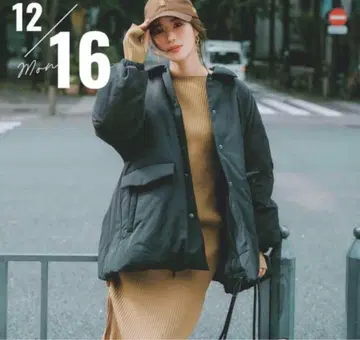 24AW 스탠 칼라 프렌치 다운 A라인 코트