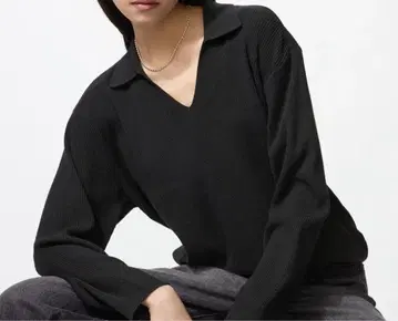 UNIQLO 워셔블 니트 리브 폴로 스웨터 XXL