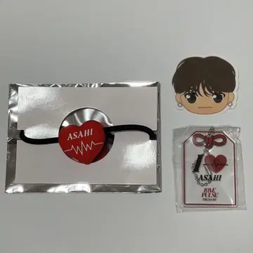 TREASURE 아사히 머리끈 캡슐 토이 부적 스티커
