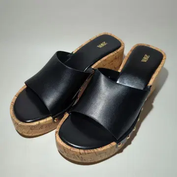 ZARA 블랙 코르크 웨지 샌들 사이즈 37
