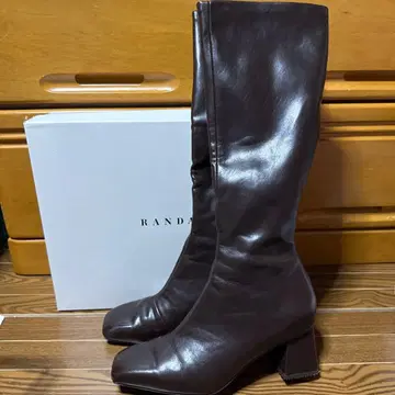 RANDA 롱 부츠 브라운 우천 겸용 힐 6.5cm M 사이즈 24cm