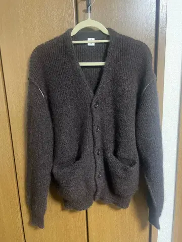 meias mohair cardigan brown 모헤어 가디건