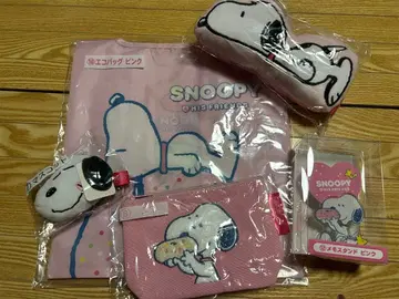 [ 5개 세트 ] 스누피 행운 복권 에코백, 파우치, 마스코트 등