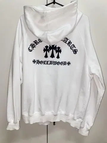 크롬풍 화이트 후드티
