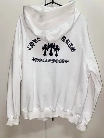 크롬풍 화이트 후드티