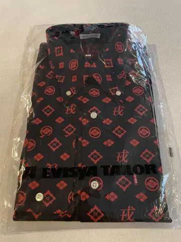 EVISU 긴팔 셔츠 40 블랙/빨간색