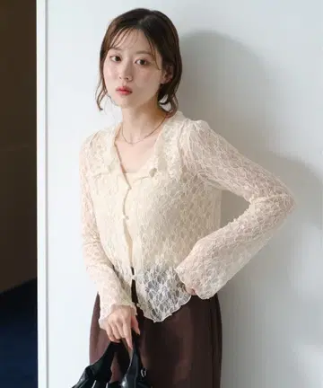 Kastane 카스타네 카라 레이스 풀오버 아이보리