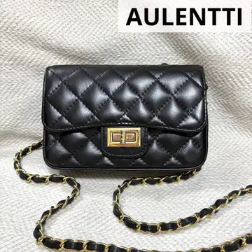 새상품급 AULENTTI 오우렌티 천연 가죽 퀼팅 숄더백