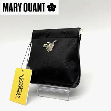 [ 미사용품 ] MARY QUANT 가죽 파우치 포켓몬 스프링 입구 블랙