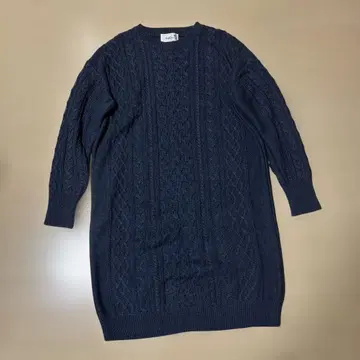 타임세일 아놀드 파머 코튼 혼 니트 원피스 M 네이비