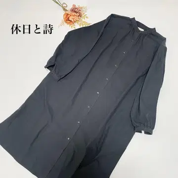 휴일과 시 코튼 100% 셔츠 원피스 밴드 카라