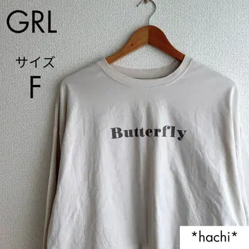 새상품 GRL 그레일 티셔츠 F 파스텔 핑크 돌먼 소매 숏 기장