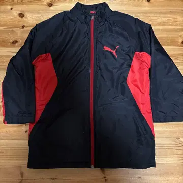 PUMA 풀 지퍼 자켓 블랙/레드 160
