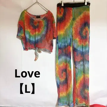 1점 Love [ L ] 타이다이 패턴 메쉬 셋업 레게 댄스