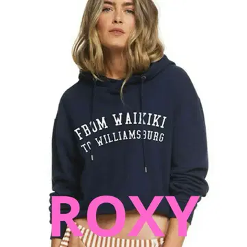 ROXY 록시 풀오버 후드티 숏 기장 드롭 숄더