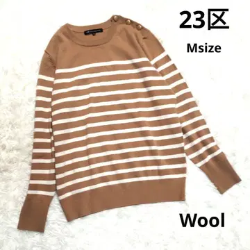 새상품급 22AW 23구 세미 울 스티드 울 골드 버튼 니트 울 긴팔