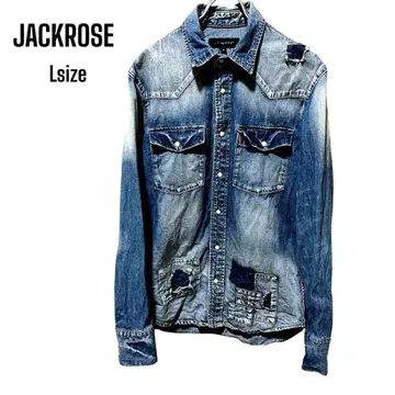 jackrose 잭로즈 데미지 가공 데님 셔츠 L 사이즈