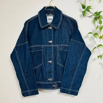완판템 ZARA 자라 오버 사이즈 G 화이트 스티치 데님 [ F 상당 ]