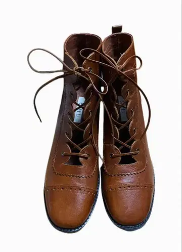CREED 브라운 레이스업 부츠 24.5cm 가죽 미사용품