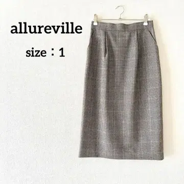 allureville 알아바일 체크 I라인 울 스커트