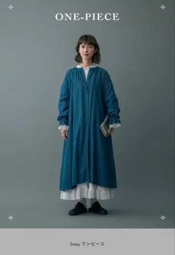 kazumi 콜라보 소매 자수 데님 원피스 사만사 모스모스