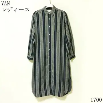 VAN 스트라이프 셔츠 원피스 새상품급 정가 14300엔