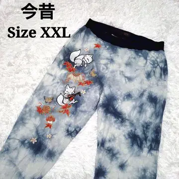 곤자쿠 단풍과 길상 문양 후염 맨투맨 XXL 자수 일본풍 패턴