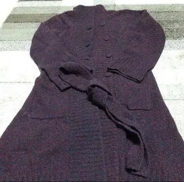 퍼플 롱 코트 롱 가디건
