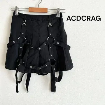 ACDCRAG 하네스 플리츠 스커트 지뢰계 양산 펑크 블랙 y2k