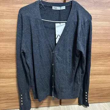 택 포함 새상품 ZARA 다크 그레이 가디건