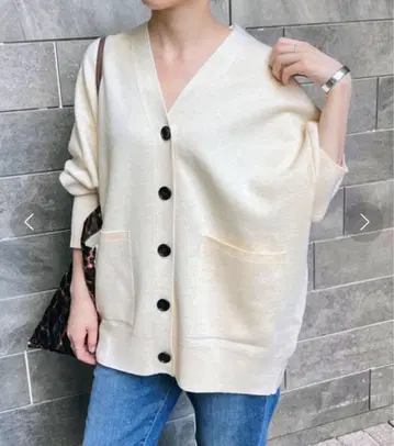 [ Spick & Span ] 미사용 새상품 더블 자카드 빅 가디건