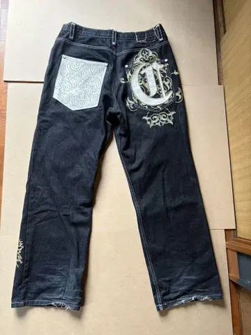 Coogi 자수 블랙 데님 W36 90s hiphop