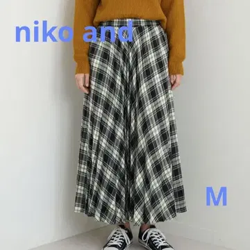 niko and 워셔블 체크 무늬 플리츠 스커트 허리밴딩