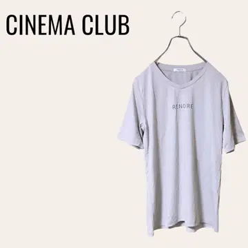 CINEMA CLUB V넥 T셔츠 L 그레이 로고T셔츠 반팔