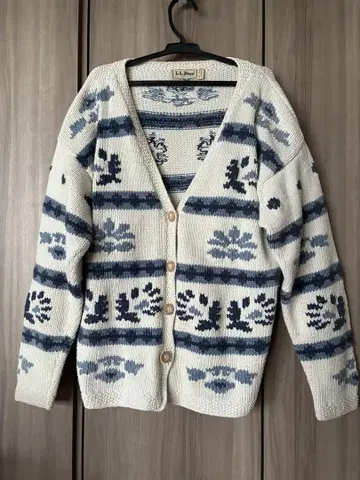 L.L.Bean 기하학 패턴 가디건 S