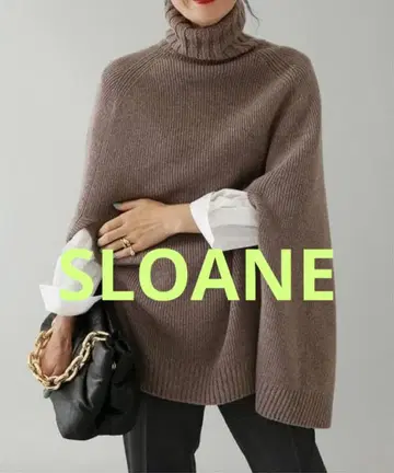 SLOANE 슬로우 3G 지롱 라무 캐시미어 판초 다크 베이지