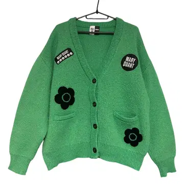 MARY QUANT x PUBLUX 콜라보 그린 니트 가디건