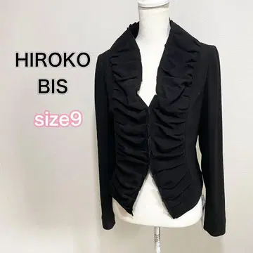 [미사용] 히로코비스 프릴 자켓 빅 칼라 블랙 긴팔