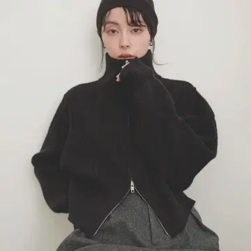 LIAN 알파카 터치 더블 지퍼 풀 오버