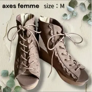 axes femme 부츠 샌들 웨지솔 오픈토 레이스 M