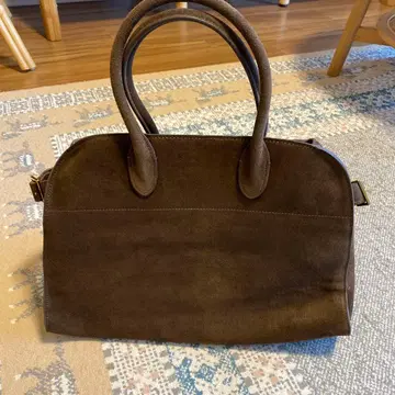 코코아 브라운 스웨이드 핸드백 L 사이즈