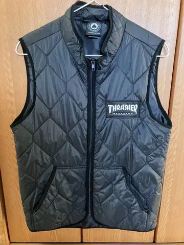 Thrasher 블랙 퀼팅 베스트 USA 기획