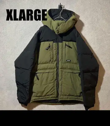 XLARGE 다운 자켓 올리브 그린/블랙