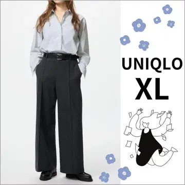 양호 XL 턱 브러쉬드 저지 와이드 팬츠 다크 그레이 LL