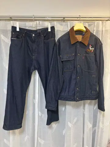 hysteric glamour 담요 포함 데님 셋업