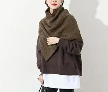 저널 스탠다드 워셔블 울 케이블 넥워머 브라운