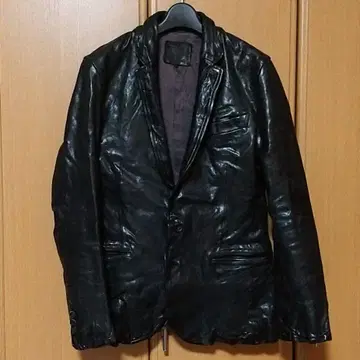 ISAMU KATAYAMA BACKLASH 가죽 테일러드 자켓 블랙